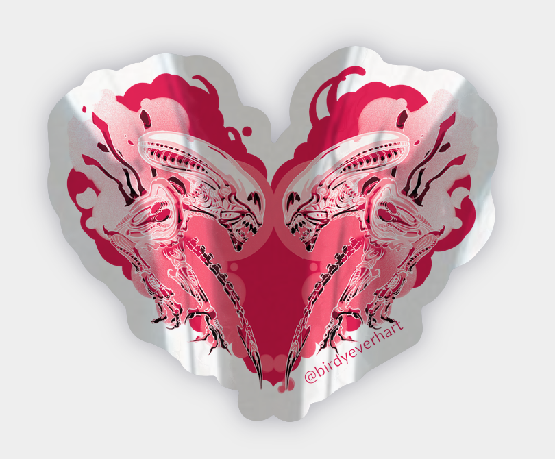 STICKER - Xenomorph in Bubblegum Chrome