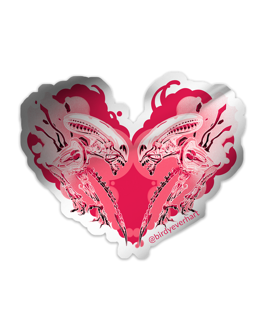 STICKER - Xenomorph in Bubblegum Chrome